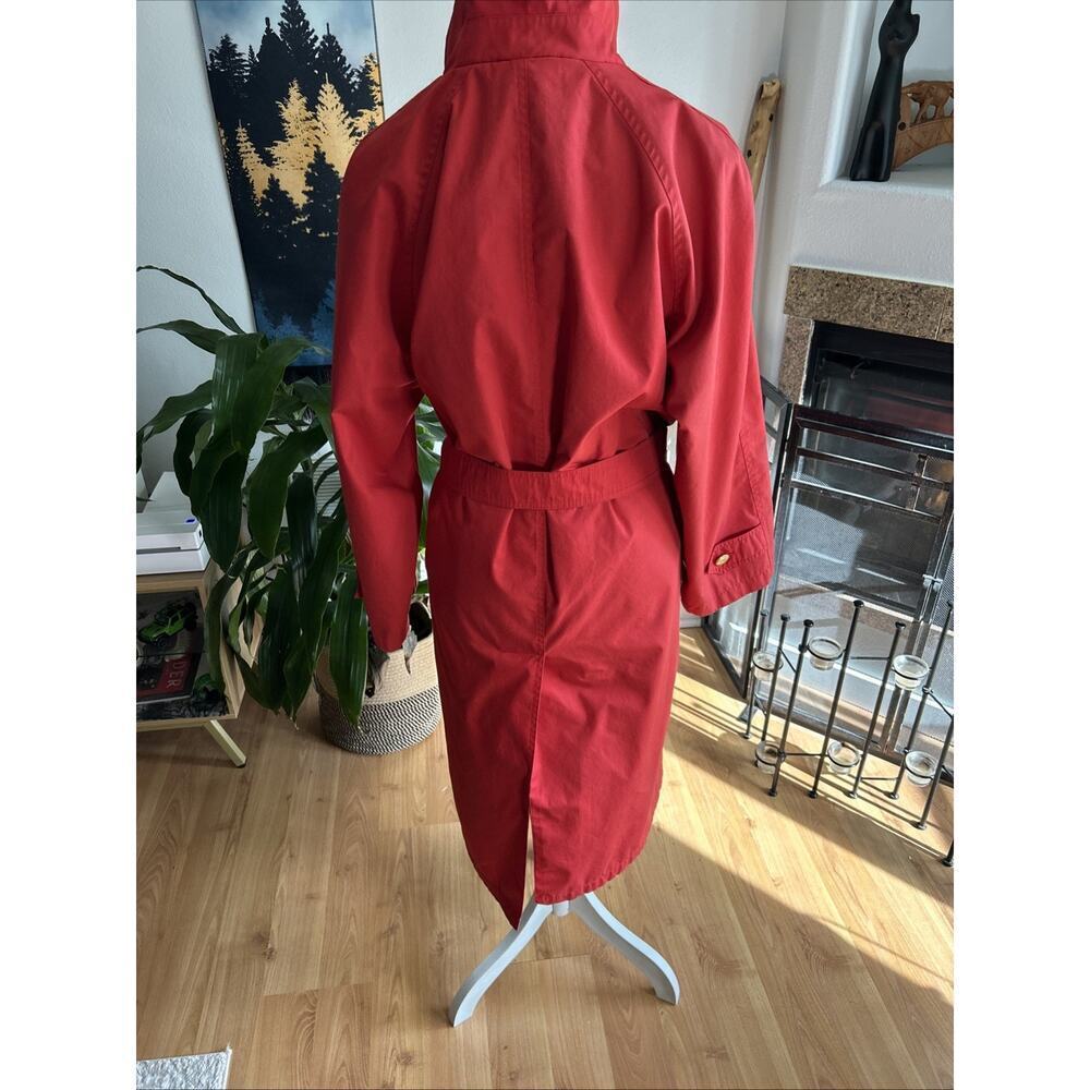 Vintage Dick Holthaus Rare Red Trench Coat Collectible Women’s Sm Gold Tone Wool - Picture 8 of 16